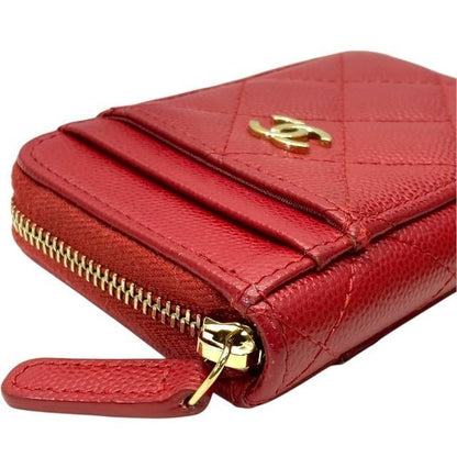 Chanel Matelasse Timeless Classic Caviar Skin Card Case Coin Case Coco Mark