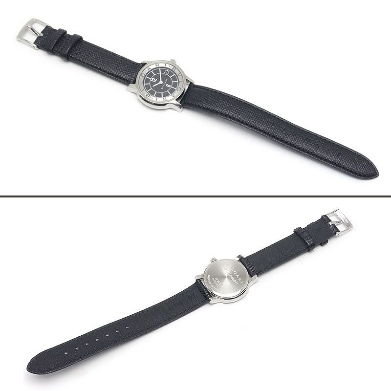 Bulgari Bvlgari Solo Tempo St29s Ladies Quartz Black Dial *external Belt