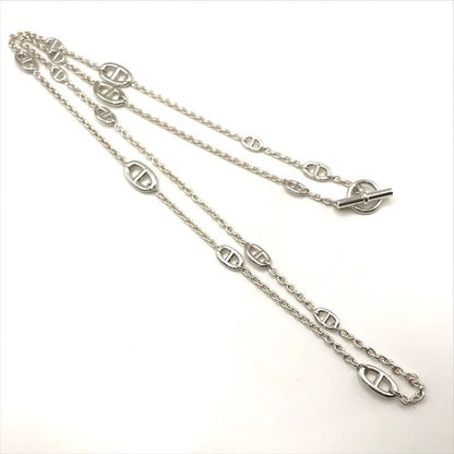 Hermes Chaine D'ancre Farandole Long Necklace 925 Sterling Silver