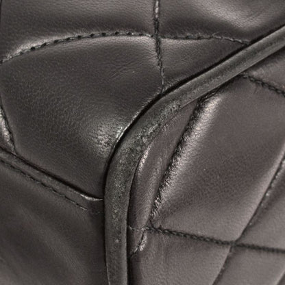 Chanel Matelasse Leather Shoulder Bag Lambskin Black 2nd Unit Coco Mark