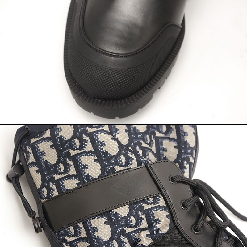 Dior Combat High Top Boots 42 Oblique Black And Navy