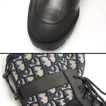 Dior Combat High Top Boots 42 Oblique Black And Navy