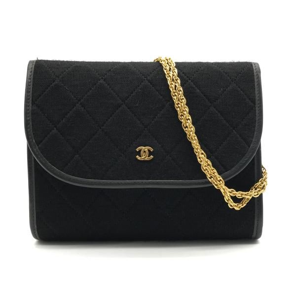Chanel CC Logo Mini Quilted Pushlock Cotton Jersey Chain Shoulder Bag