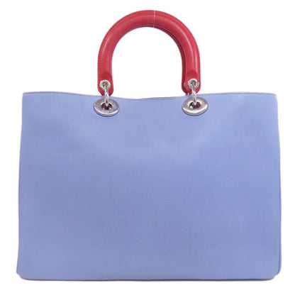 Christian DIOR Lady Dior Bicolor 2way Tote Bag Women Red / Light Blue Purple