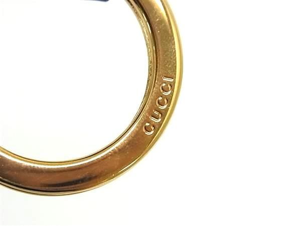 Gucci Interlocking G Sherry Line Leather Key Ring Charm Black Au1168