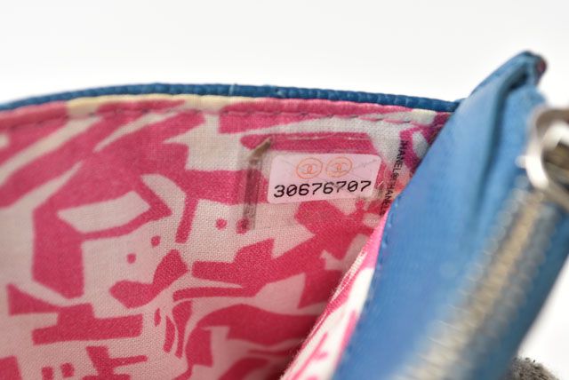 Chanel Coin Case Card Case A84105 Chanel Matelasse Caviar Skin Blue Silver