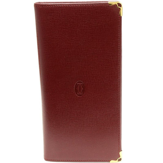 Cartier Long Billfold Without Coin Purse Mastline Billfold Calf Bordeaux