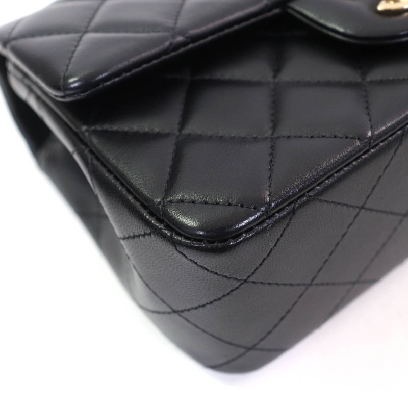 CHANEL A69900 Mini Matelasse 20 Lambskin Random Serial Chain Shoulder Bag Black