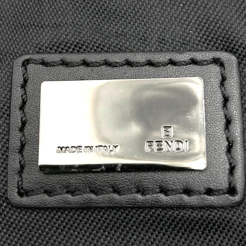 Fendi 8br249 Zucchino Accessory Pouch Mini Bag Canvas Leather Black Women