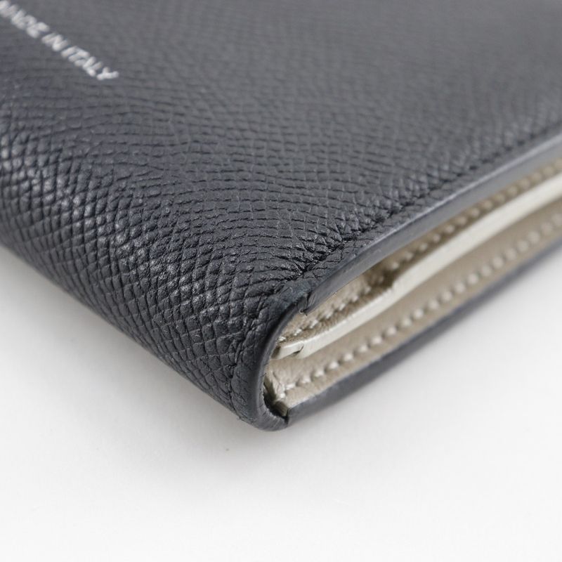 Celine Medium Strap Calf Black/beige Women's Fold Wallet