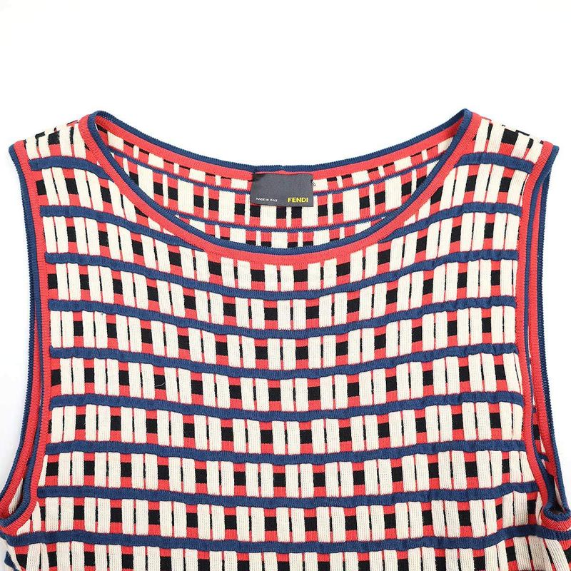 Fendi Block Knit Dress Fz9065 T4k Mix 40