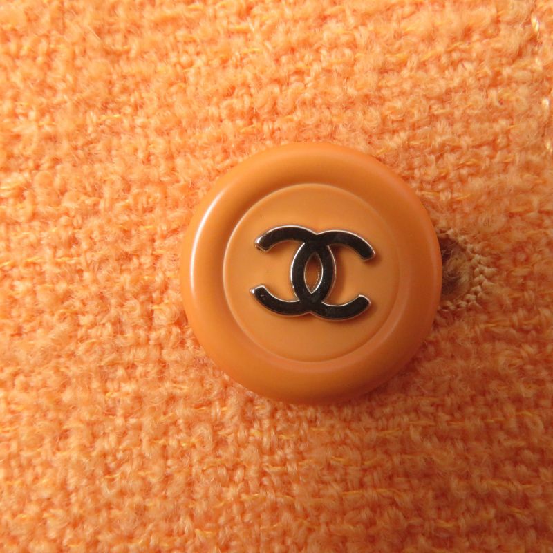 CHANEL Vintage 96P P06565v04632 Wool Nylon Coco Mark Button Tweed Tailored