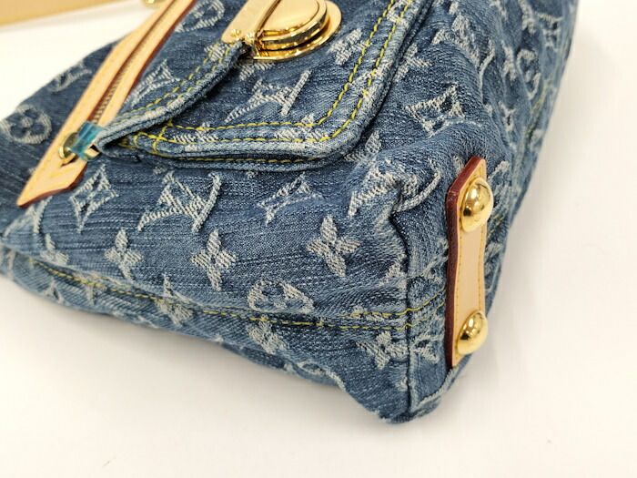 Louis Vuitton Baggy PM Handbag Monogram Denim Blue M95049