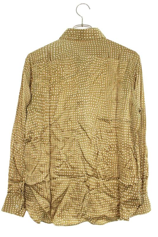 Saint Laurent Paris 395733 Y2c28 Dotted All Over Silk Long Sleeve Shirt Men's 40