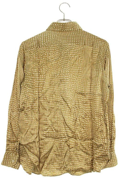 Saint Laurent Paris 395733 Y2c28 Dotted All Over Silk Long Sleeve Shirt Men's 40