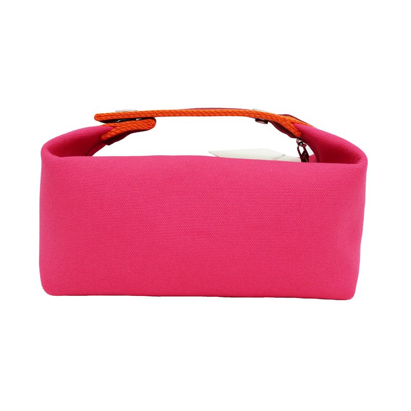 Hermes Brid A Black PM Handbag Pouch Hibiscus Pink