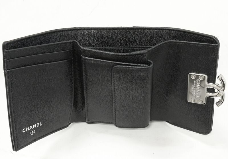 Chanel Trifold Wallet With Coin Purse Coco Mark Small Flap Wallet In Soft