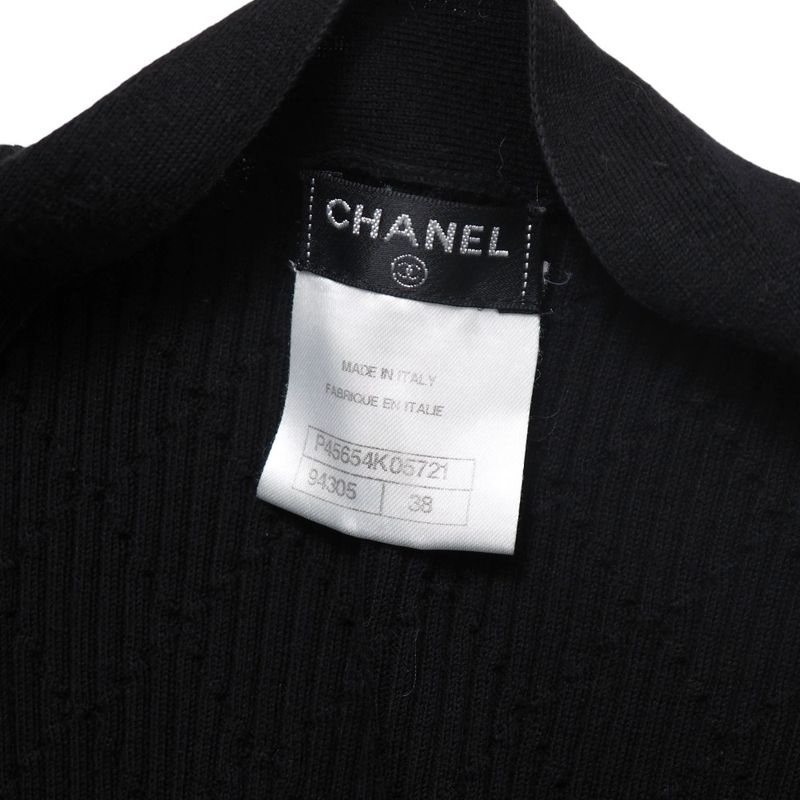 Chanel Knitwear Size 38 Long Knit Cardigan P45654 CC Coco Mark Logo Button