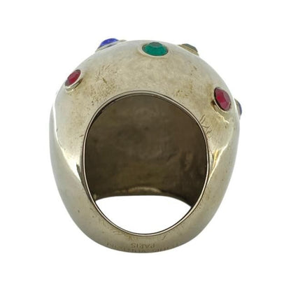 Louis Vuitton Ring Planet Strass Cocktail Ring Accessory Small Metal Rhinestone