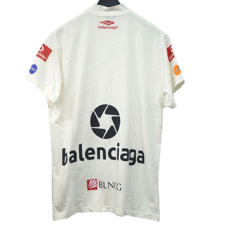 Balenciaga Oversized Short Sleeve T-shirt Unisex Size L Cotton White Logo