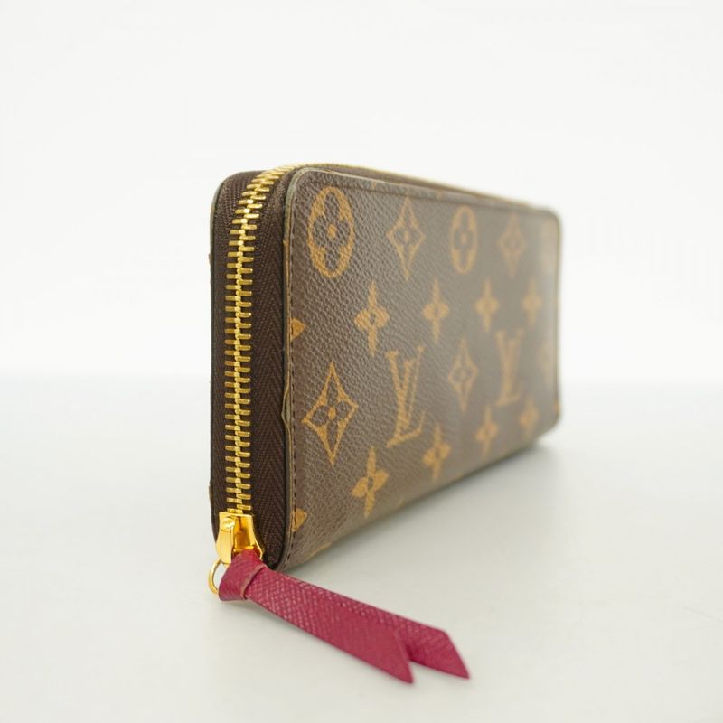 Louis Vuitton Long Wallet Monogram Portefeuille Cles Mance M60742 Fuchsia Ladies