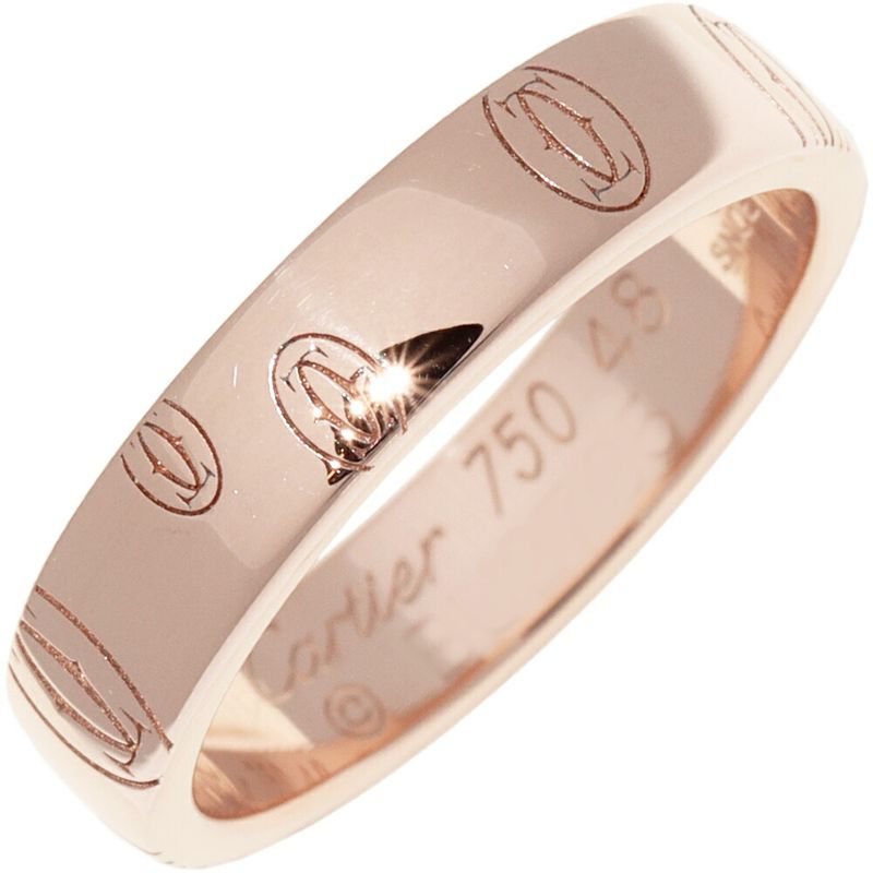 Cartier Ring 18K Pink Gold Happy Birthday Ring SM Logo Cartier Wedding Ring
