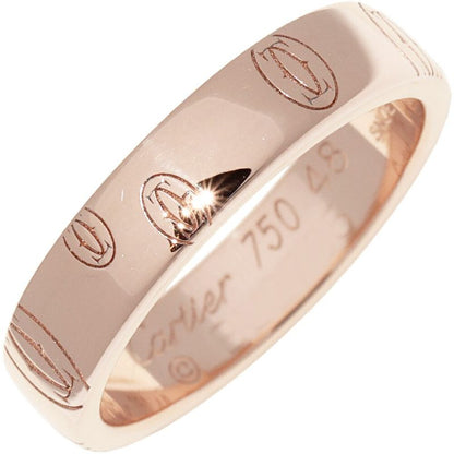 Cartier Ring 18K Pink Gold Happy Birthday Ring SM Logo Cartier Wedding Ring