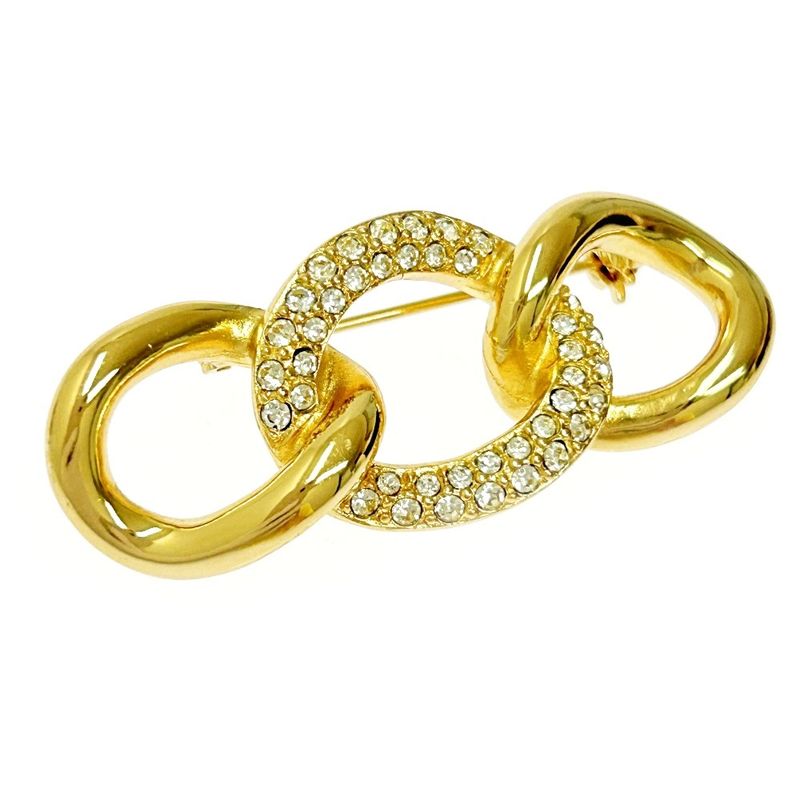 Christian Dior GP Rhinestone Brooch Ladies 307389 Brooch with Box