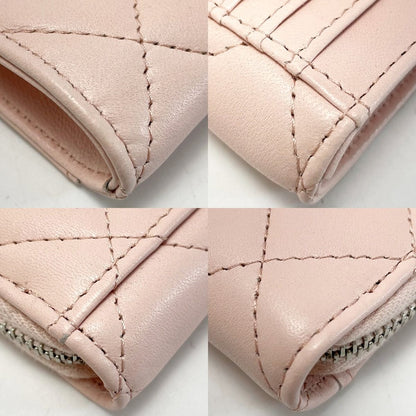 Chanel Matelasse Card Case Ap3630 Light Pink Coco Mark Lambskin Coin Case