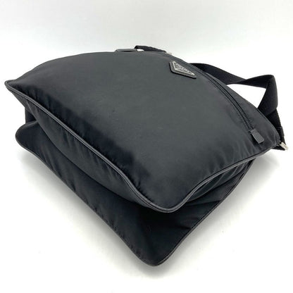 Prada Crossbody Shoulder Bag Black Nylon Women Men Triangle Logo