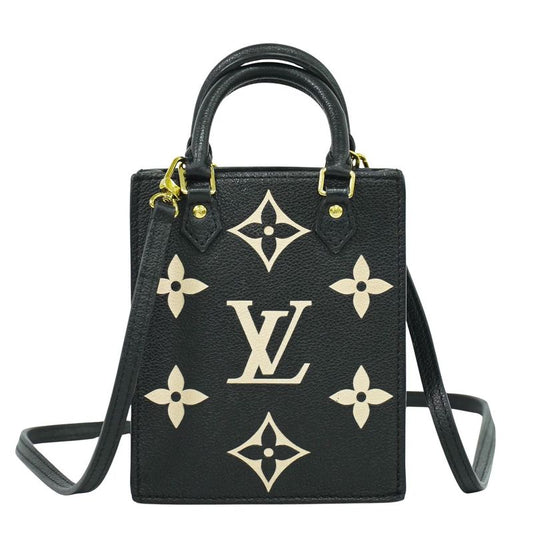 Authentic Louis Vuitton LV Petite Sac Pla Monogram Empreinte Leather 2WAY