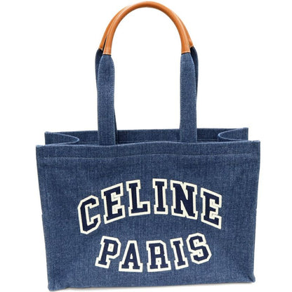 Celine Tote Shoulder Bag Large Cabas Denim Canvas Blue 196762ef707at