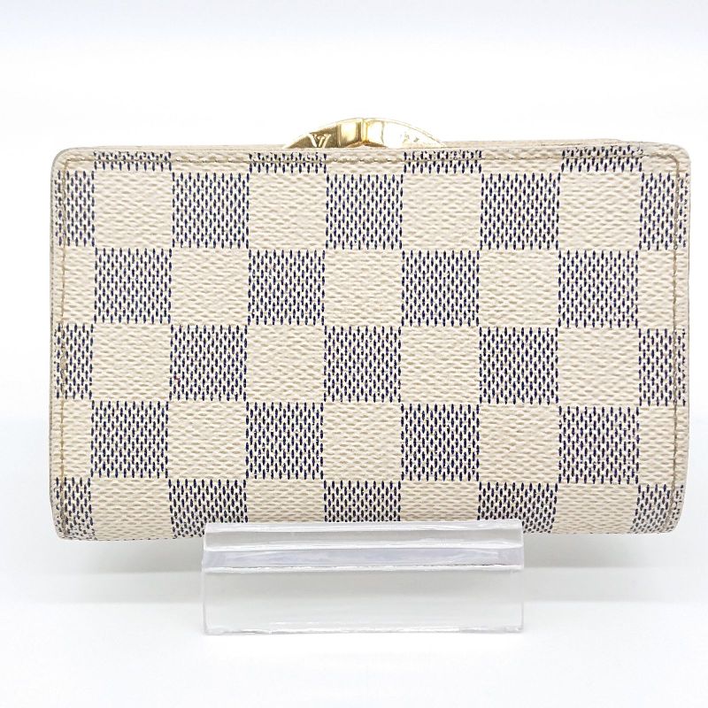 Louis Vuitton Damier Azure Portefeuille Viennois Foldable Wallet Clasp Gusset