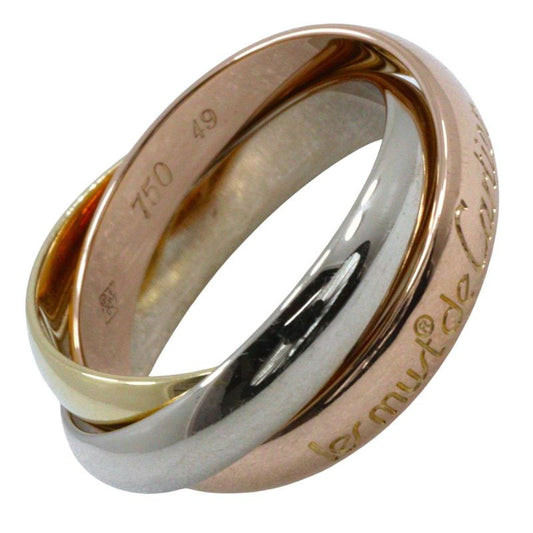 Cartier Trinity 18K Gold (yg×pg×wg) No 9 Ladies 7.1g Ring