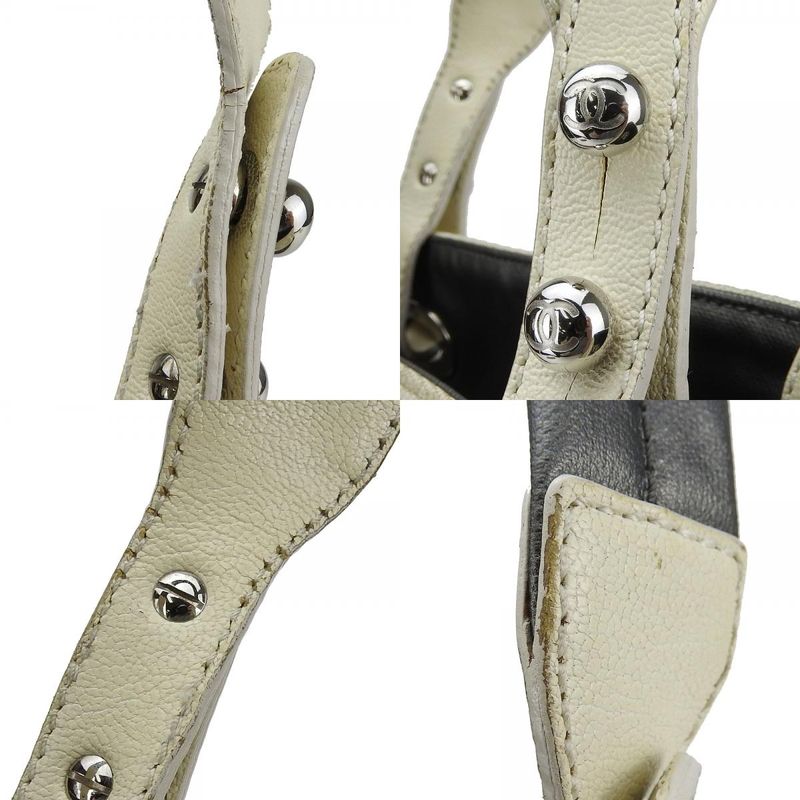 Chanel Tote Bag Paris Biarritz GM Coated Canvas Silver Ivory Silver Hardware