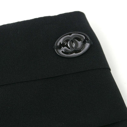 Chanel Pleated Skirt 34 P28626 Black Silk Knee Length