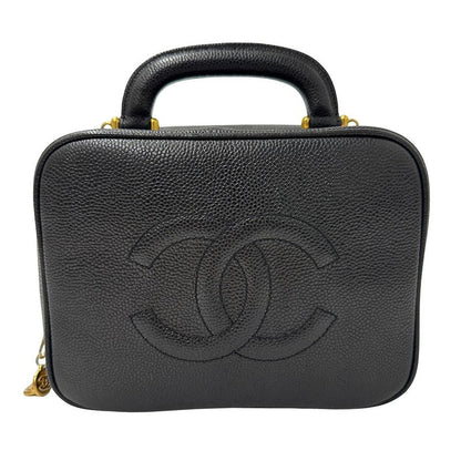 Chanel Bag Women's Branded Handbag Matelasse Leather Black Gold Hardware Vanity