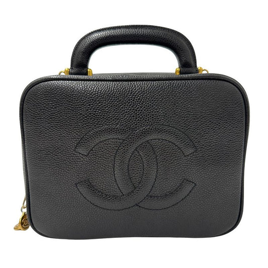 Chanel Bag Women's Branded Handbag Matelasse Leather Black Gold Hardware Vanity