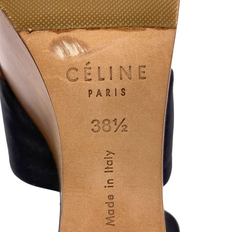 Celine - By Phoebe Philo Phoebe Wood Sole Strap Sandals - 38 1 2 - Black Brown