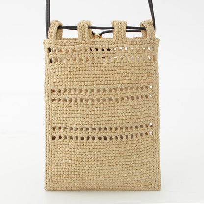 Loewe Raffia Drawstring Ring Pocket Shoulder Bag C756phpx01 Natural