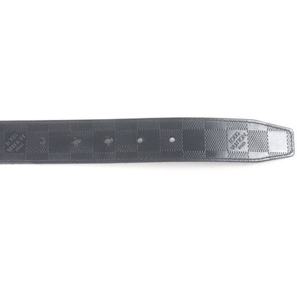Louis Vuitton M0029 Santure Damier Infini LV Logo Silver Buckle Leather Belt
