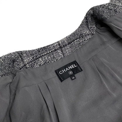 Chanel Jacket Size 40 M Women - P60828 Gray X Black X White Long Sleeve / Tweed