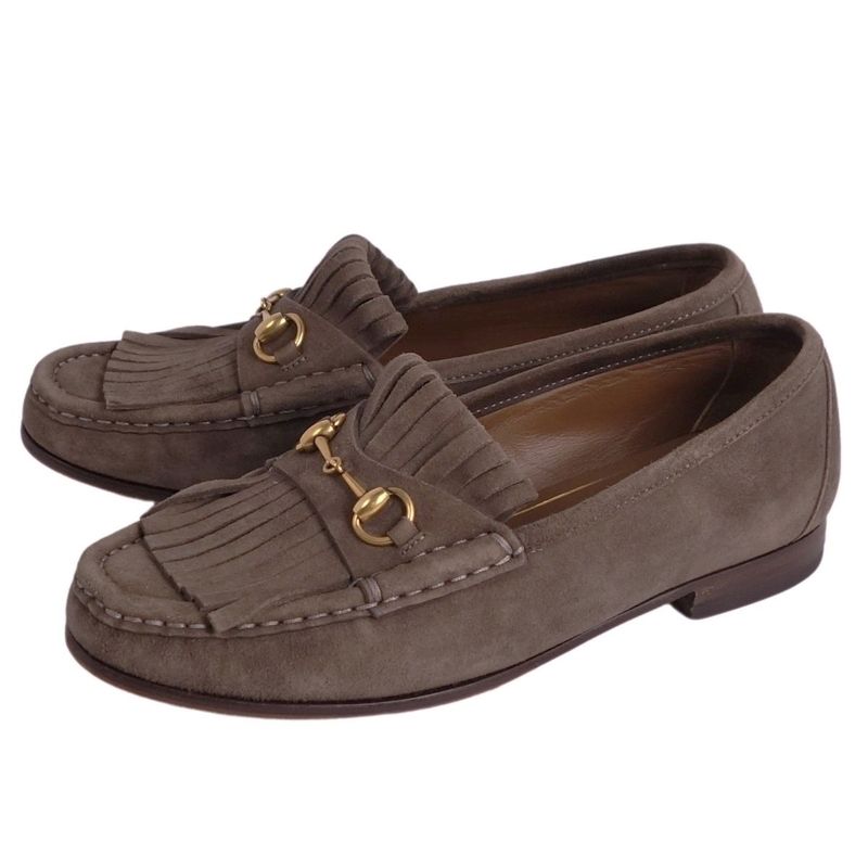 Gucci Loafers Moccasins Quilted Horsebit Suede