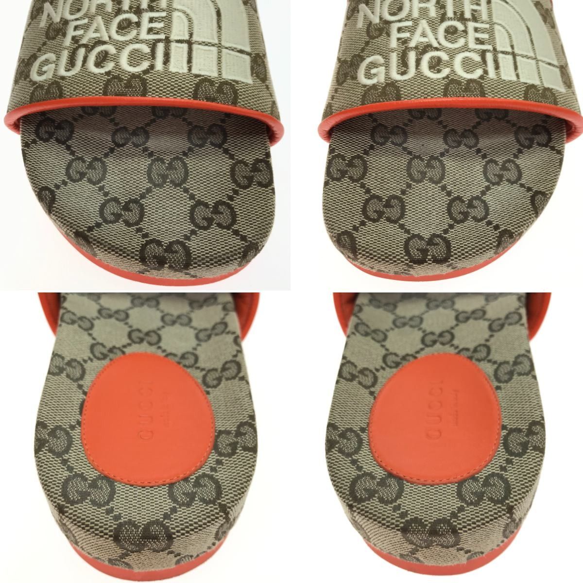 Gucci Sandals Thenorthface/679947 23.5-24cm (9.45in) 37 Orange X Brown