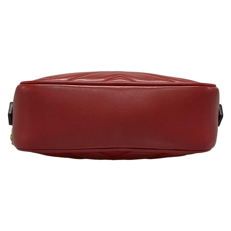 Gucci Shoulder Bag GG Marmont 448065 Red Chain Shoulder Leather