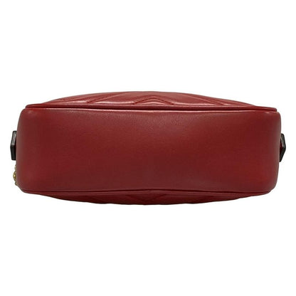 Gucci Shoulder Bag GG Marmont 448065 Red Chain Shoulder Leather