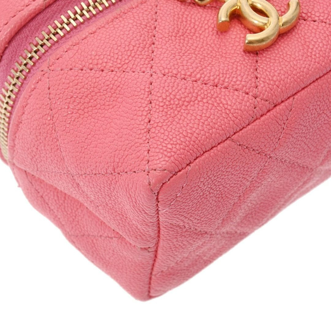 CHANEL Lambskin Quilted Mini Top Handle Rectangular Flap Bag Pink