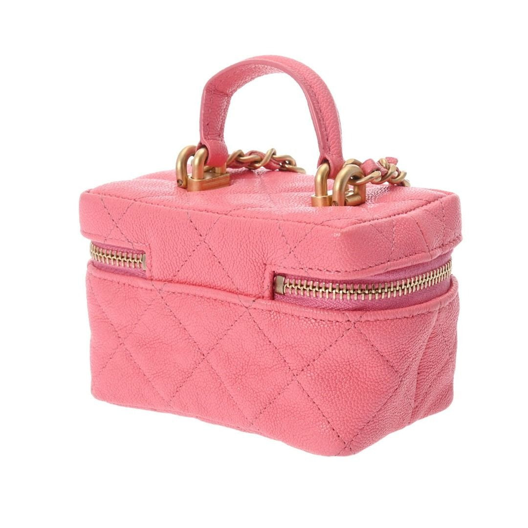 CHANEL Lambskin Quilted Mini Top Handle Rectangular Flap Bag Pink