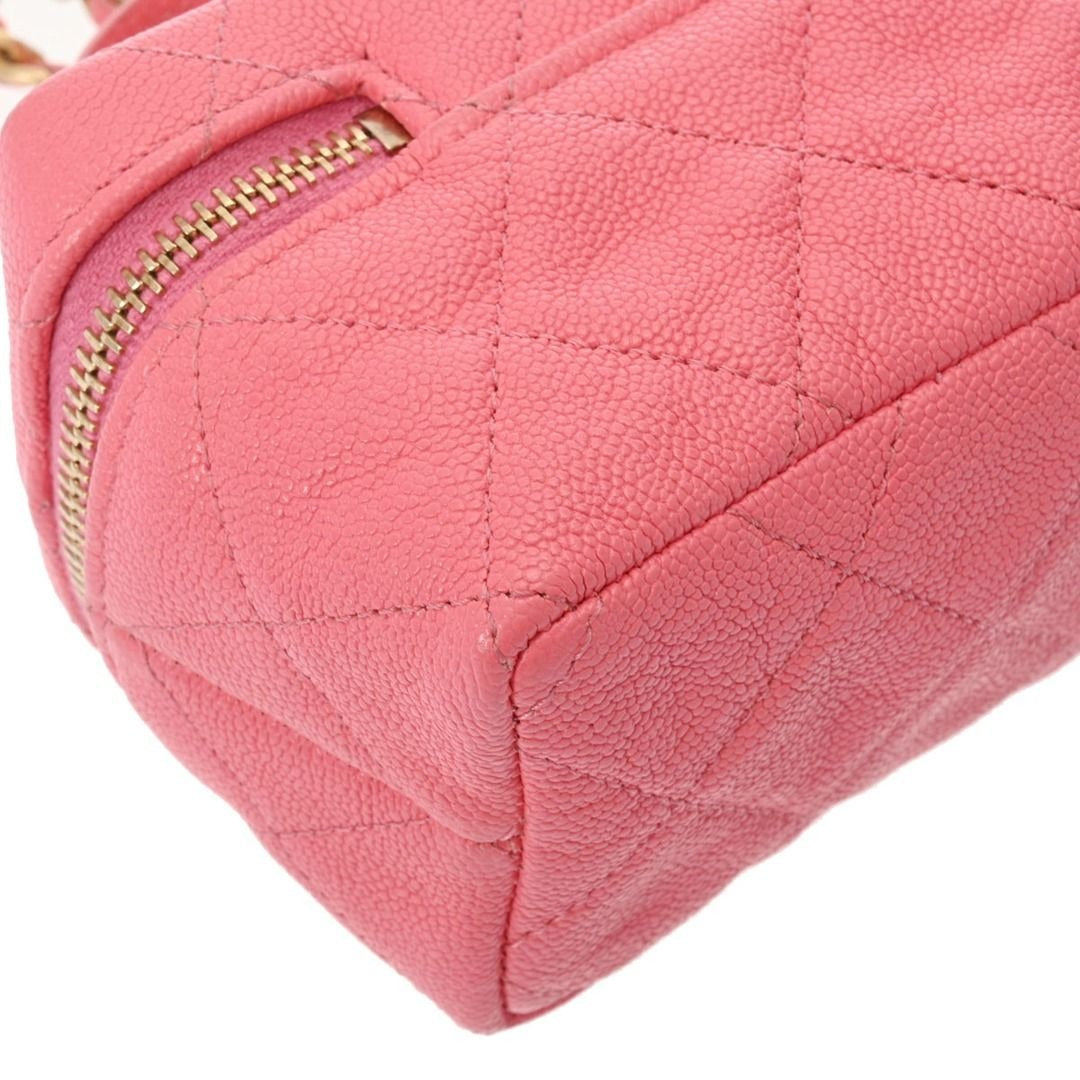 CHANEL Lambskin Quilted Mini Top Handle Rectangular Flap Bag Pink