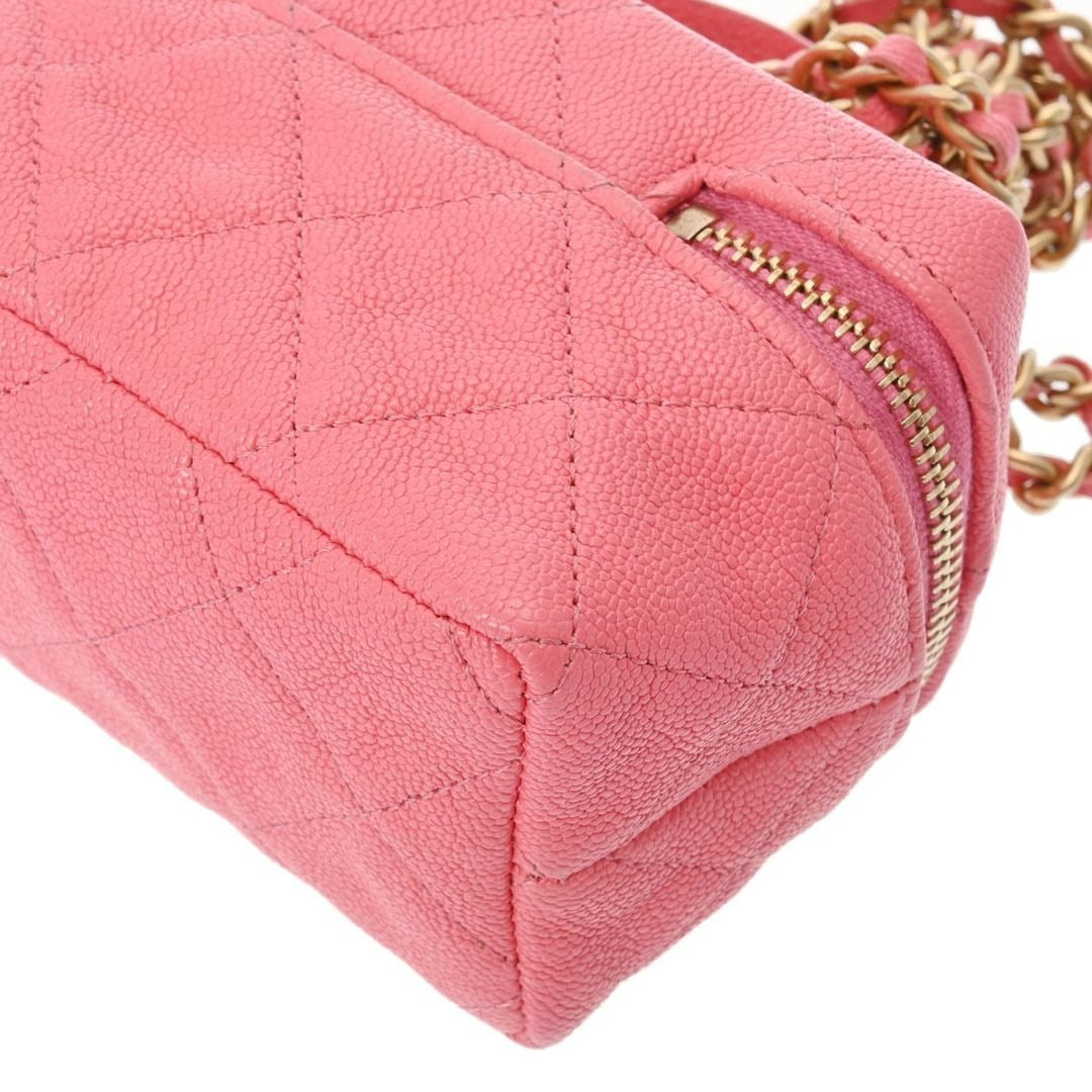 CHANEL Lambskin Quilted Mini Top Handle Rectangular Flap Bag Pink